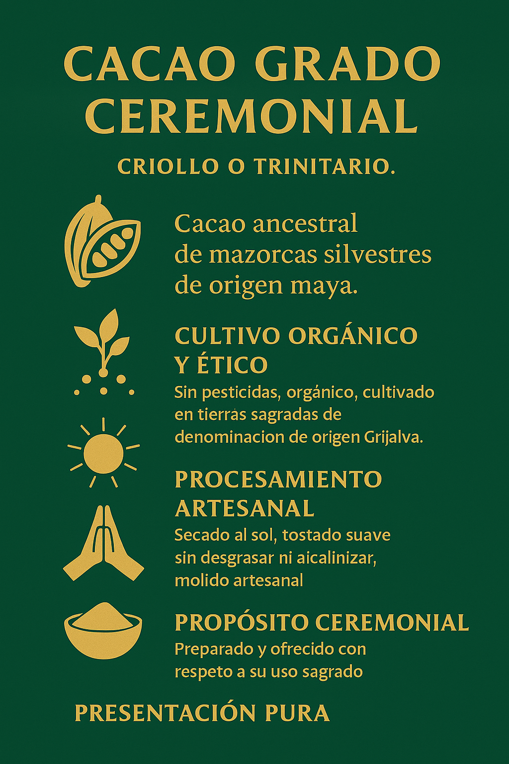 Cacao Orgánico Silvestre